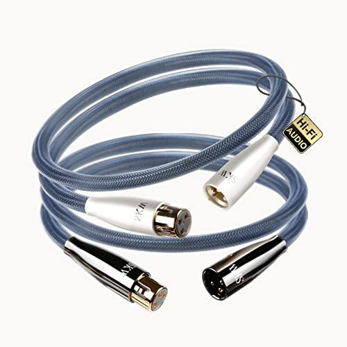 SKW Balanced XLR Stecker auf XLR Buchse 3 PIN Mikrofonkabel für CD, Verstärker, Monitorlautsprecher (1m, 2Stk/Set)