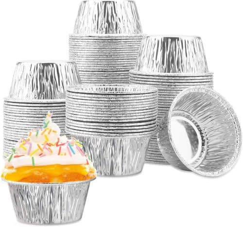 Kafei Muffinförmchen Papier,150 StüCke Aluminium Folie Cupcake Cups Ramekin Muffin Back FöRmchen,Einweg Muffin Liner,Ramekin Halter Cups, Aluminium Cupcake Back Form, Pudding Back FöRmchen