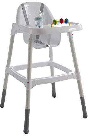 Kinderhochstuhl Oliver Weiß Esstischen mit Spielzeug Haltegurt Höhe Tischplatte 75 cm