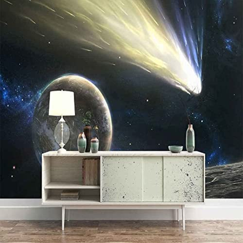3D Fototapete Wandaufkleber Selbstklebend Wandbild Sternenhimmel Weltraum Planet Meteorschauer Für Wohnzimmer, Schlafzimmer, Kinderzimmer, Restaurant, Büro, Wand, Foto, Wanddekoratio 350(B)x256(H)cm