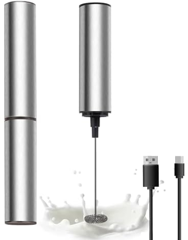 Montalatte portatile ricaricabile, potente montalatte portatile con creatore di schiuma di latte USB per caffè latte, cappuccino, moka, macchiato, frappe