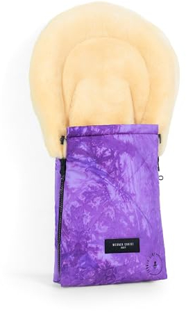WERNER CHRIST BABY, Lammfell-Fußsack OSLO ICONIC LINE für Babywanne – Winterfußsack aus medizinischem Fell (ab 0 bis 6 Monate) für Tragetasche, Babyschale, Kinderwagen, in violet