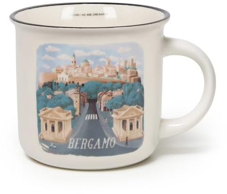 Legami - Tazza Cup-puccino in Porcellana New Bone China, Tema Bergamo, Tazza da Colazione, World Cities, Mug Caffè Thé, Lavabile in Lavastoviglie, Diametro 10 cm, Capacità 350 ml