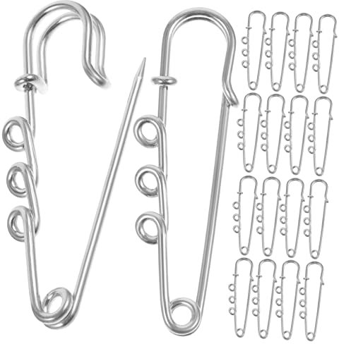 VILLCASE 50 Stück 3-Loch-Sicherheitsnadel Sicherheitsnadel Brosche DIY-Brosche Taillenspanner Brosche Mit Löchern Sicherheit Für Kleidung Langlebige Broschennadeln