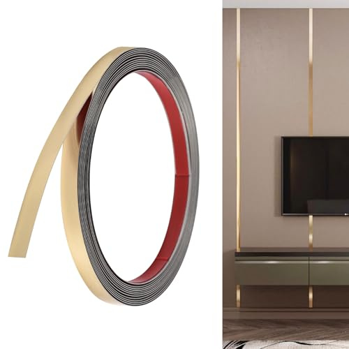 Trim självhäftande, 5 m x 2 cm 201 rostfritt stål guld prydnadslist
