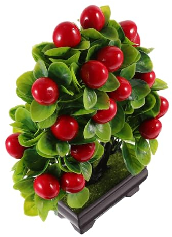 PRETYZOOM Künstliche Dekorative Pflanzen Bonsai aus Kunststoff Lebensechter Kleiner Künstlicher Obstpflanzen Bonsai Einfach zu Reinigen für Büro und Shop Dekoration