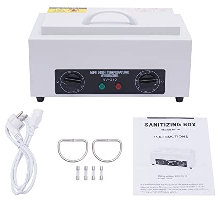 300W Heißluftsterilisator 220℃ Professioneller Trockene Hitze Hochtemperatur Sterilisator Schrank Autoklav mit Timer für Kosmetik Fußpflege Tattoo Nagel Studio Autoklav Sterilisator für Nagel Tattoo