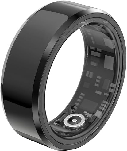 Smart Ring Android Fitness Tracker Ring Smartringe für Herren Damen Smart Ring Herzfrequenz Wasserdicht Smartring mit Schrittzähler Schlaftracker Ring iOS Smart Workout Fitness Ring Edelstahl