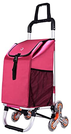 DAQERHSH Shopping Cart Folding Shopping Cart with Stair Climbing Rolling Wheels Grocery Bag for Travel Shopping Moving Luggage Office Home Folding Hand Truck (Color : 2)