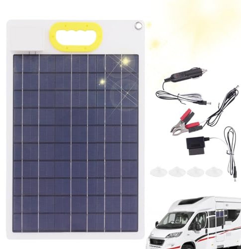 Kit de chargement de voiture avec panneau solaire – Batterie de voiture 12/24 V durable | Chargeur d'alimentation solaire durable pour voiture, moto, camion, tracteur et motoneige