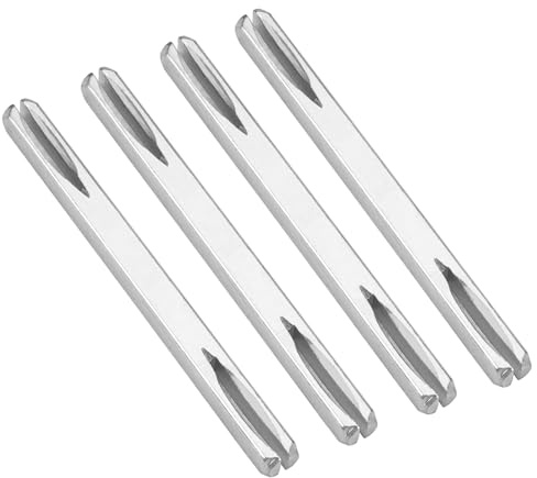 EXIN DEHCEN 4 Stück Drückerstift Eisen-Vierkantstift 8mm, Befestigungsstift Türgriff Stahl Spindelstange Massivstahl für Eingelassene, Stift Geschlitzt für Drückerpaar Drückergarnituren und Türgriffe