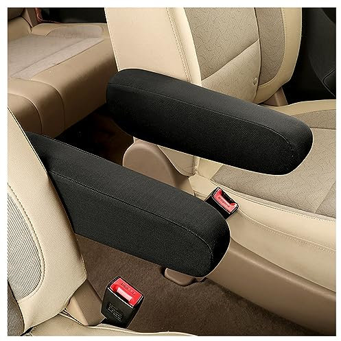 2Pezzo Copri Bracciolo Auto,Copertura Elastica del Poggia Braccio per Auto,Four Seasons Sedia Universale Accessori Auto Interno per Auto,Camion,Furgoni,Veicoli Commerciali (Nero)