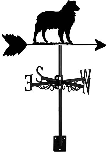 Wetterfahne aus Metall, große Hunde, Tierornament, Windfahne, Wetterhahn mit Dachmontage für Gartendekoration, Bauernhaus, Windrichtungsanzeiger für den Außenbereich, Messwerkzeug, Flat-Coated Retrie