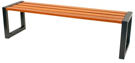 Holtz 02005 Banc de jardin en acier pour terrasses 162 x 40 cm Cadre en acier pour 2 à 3 personnes Résistant aux intempéries (teck)