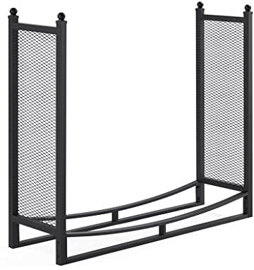 NSTVVEE Support de Stockage de Bois de Chauffage, Fer Noir, sur Pied, Salon extérieur, Support de Stockage de Bois de Chauffage