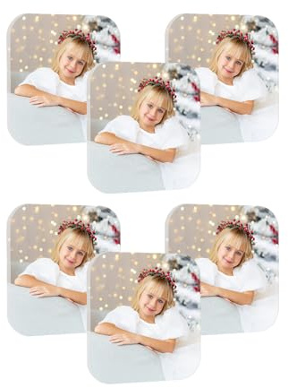 Lpraer 6er Personalisierte Foto Magnete selbst gestalten Magnet Bilderrahmen Fotorahmen Kühlschrankmagnete Fotomagnet niedliche Dekorative für Kühlschrank Magnettafel Whiteboard Pinnwand(Quadrat)