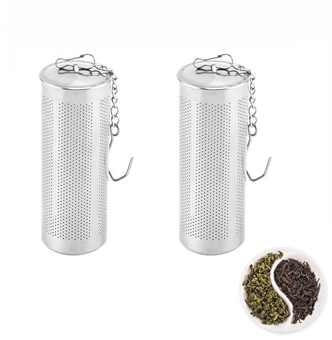 2 Stück Teesieb für Losen Tee, Teefilter für Losen Tee mit Kette, Fine Mesh Tee Sieb Edelstahl Teesieb für Tasse tolles Geschenk für Teeliebhaber, für alle Teesorten