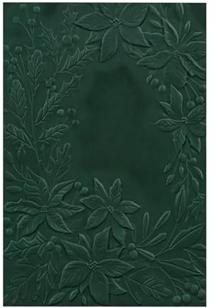 3D-Prägeschablone für Weihnachten, Weihnachtsstern, Stechpalme, Kunststoff, Prägeschablone für Kartenherstellung, Texturen, Verblassen, Kunststoffplatte, Vorlage für DIY, Scrapbooking, Kunst, Papier,