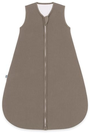 emma & noah Baby Schlafsack 2.5 TOG, Strampelsack für den Herbst und Winter in vielen Farben, Bio-Baumwolle, OEKO-TEX Zertifiziert, Schlafsack für Neugeborene (Essential Taupe, 70 cm)