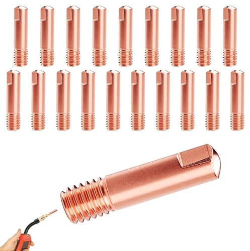 TXXATX Accesorios de Soldadura 0,8 mm Boquillas Potencia 20 Piezas Boquillas de Soldadura de Cobre Adecuado MB-15AK MIG MAG Desgaste Kit de Piezas Punta de Contacto para Soldadura Máquina Soldar
