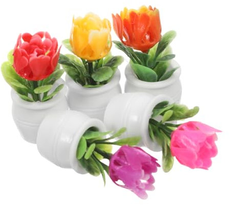 Mipcase Décoration De Verdure Miniature pour Maison De Poupée 5 Pièces Plantes Miniatures en Pot Réalistes