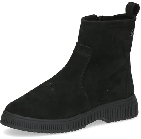 CAPRICE Damen 9-25423-45, dammodestövlar, mockastövlar, svart, 40 EU, Svart mocka, 40 EU