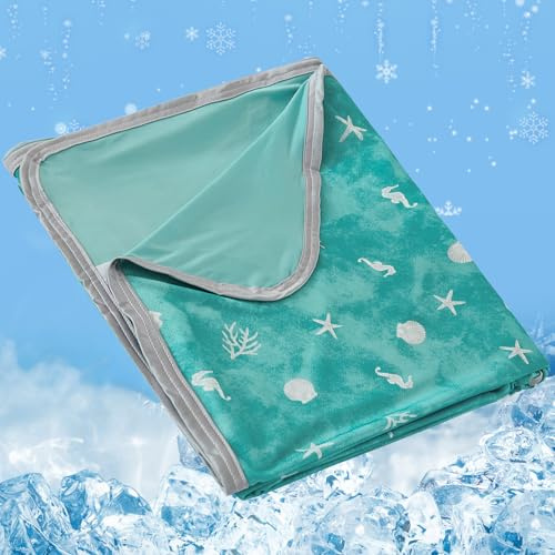 WONGS BEDDING Cooling Blanket for Night Sweats Double-sided Blanket Summer Cool Blanket for Adult Hot Sleeper, Breathable, Comfortable,200x230cm, Teal