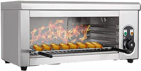 Electric Cheese Melter Grill 2000W Commercial Salamander Broiler Countertop Oven, Adjustable Grid 50-300℃, Stainless Steel for Melting Cheese, Toasting Sandwiches, Grilling Steaks