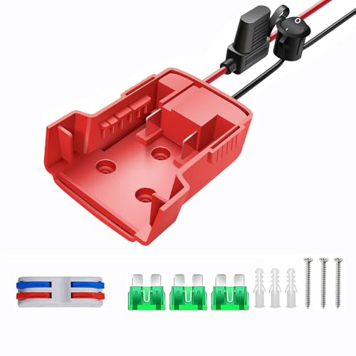 1 Pack Power Wheel Adapter for Milwaukee M18 Battery Adapter 18V Power Wheels Battery Converter with Fuses & Wire Terminals, 14AWG Wire, Power Connector for DIY Rc Car, Rc Truck and Robotics