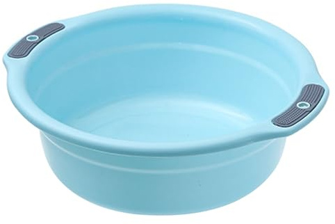 Mrisata Round Wash Basin, Plastic Thicken Large Capacity Slip Washing Face Clothes Basin, Round Dish Wash Basin Dishpan Camping Dishpan Portable Vegetable (Large Size 50 X 50in)