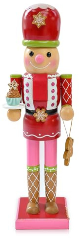 COSORO 35cm Soldat Casse Noisette en Bois,Grand Casse-Noisette Figurine Traditionnelle Décoration de Noël,Poupée de Noël Classiques en Bois Décoration de Noel Traditionnelle pour La Maison