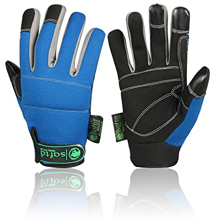 SAFTA Gardening Gloves, Garden Gloves with Impact Protection, Thorn proof Gardening Gloves Perfect for Handling Sharp Objects in Butcher | Mechanic | Industrial |Builders work. (Large)