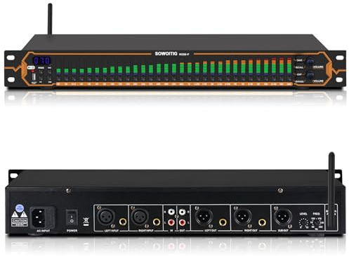 SOWOITIG Equalizzatore stereo con EQ a 15 bande per sistema audio domestico, equalizzatore DJ Dual Channel