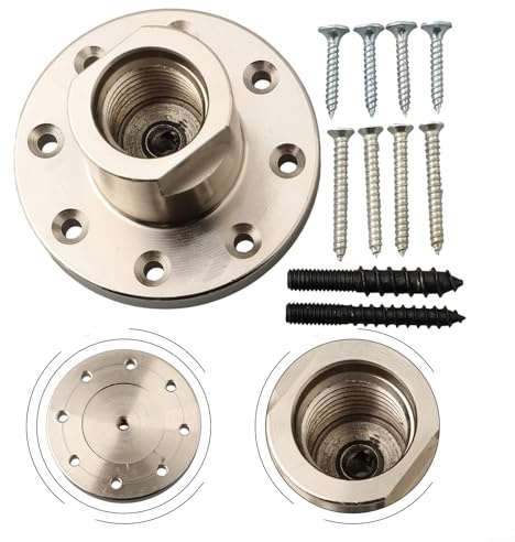 Portabrocas de placa frontal de torno de carpintería de 3 pulgadas con rosca TPI de 1 pulgada x 8 TPI para torneado de madera y fabricación de cuencos, construcción de acero con agujeros de montaje