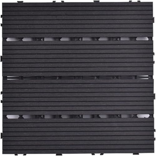 1 Uds. Baldosa de Patio exterior suelo entrelazado patrón de celosía Patio trasero porche césped suelo de invernadero(Nero)