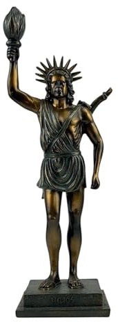 Helios Sonnengott-Statue – handgefertigte griechische Marmor-Skulptur aus gegossenem Marmor, Bronze-Effekt, mythologische Kunst, 31 cm