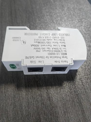 DIN Rail Rack Gigabit PoE++ 154W/3.2A -Mounting Flange Ethernet Surge Protector Gas Discharge Tube Metal Shielded RJ45 Lightning Suppressor LAN Network CAT5/CAT6 Thunder Arrestor 1000 Mbps
