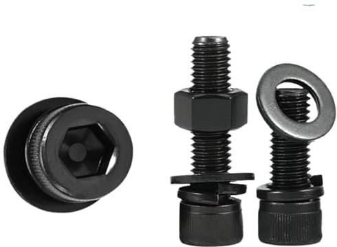 Sechskantschrauben-Set M2-M10, Kohlenstoffstahl, Zylinderkopfschrauben, inklusive Unterlegscheibe und Mutter(5mm,M2.5 30Sets)