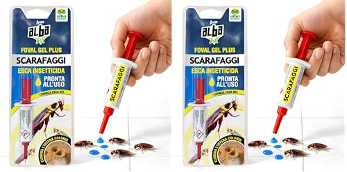 Albagarden - Gel Scarafaggi Pronto Uso - Veleno per Disinfestazione Casa ad Azione ritardata per Eliminare La Colonia - Esca Insetticida conto Blatte e Scarafaggi 5 gr (Confezione da 2)