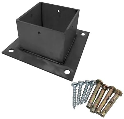 Heavy Duty Post Base Plate for Pergola, Gazebo, and Fence Support, Steel Bolt Down Holder for Outdoor Concrete