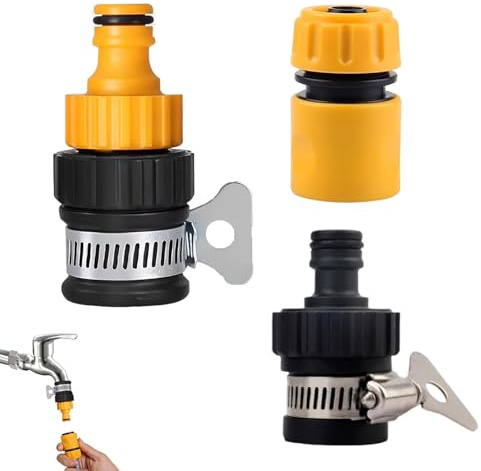 4 Pcs Kitchen Tap Hose Connector, Hose Tap Connector, Easy to Install, for Outdoor Faucets, Mixer Tap Connector for Garden Hose Pipe, High Pressure Watering Accessories
