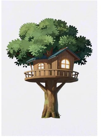 Azeeda 'Treehouse' Temporary Tattoo - A6 (TO00104065) | Water Resistant Skin Safe Transfer for Parties, Costumes and Gifts