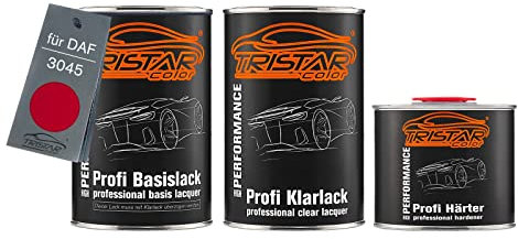 TRISTARcolor Autolack Set Dose spritzfertig für DAF 3045 Ral 3003 Rubinrot Basislack + 2K Klarlack 2,5L
