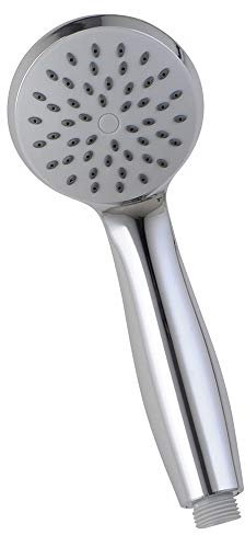 Kibath 141011 Mango Ducha de Mano maneral Redondo 1 posición del. Ligero y con Efecto de Lluvia Natural. Fabricada en ABS con Acabado Cromo Brillo. Sistema antical. Conexión Universal