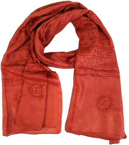 GURU SHOP Dünnes Baba Tuch, Benares Lunghi, 100% Viskose, Unisex, leicht | Leichtes Tuch aus Viskose, traditionelle hinduistische Motive, handwaschbar, vielseitig einsetzbar.