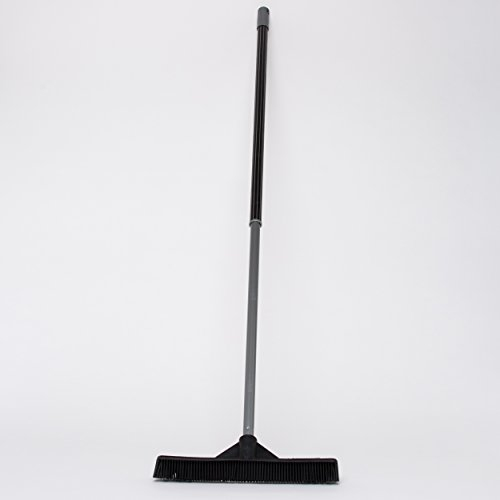 Sweepa Gummibesen Industriebesen Friseurbesen Haarbesen Noppenbesen, mit Abziehlippe und Teleskopstiel, 34 cm