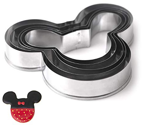 ANLIN - Juego de 5 moldes para tartas de Mickey para cocina, hornear, galletas, galletas, galletas, galletas y sellos de galletas