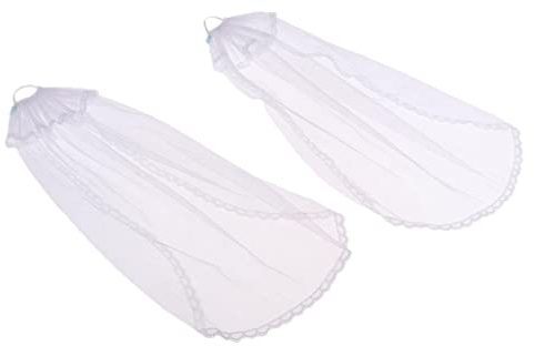 P Prettyia 2pcs Puppenschleier Hochzeit Brautschleier Schleier Für 1/6 weibliche Puppe Hochzeit Kleidung Zubehör - Weiß