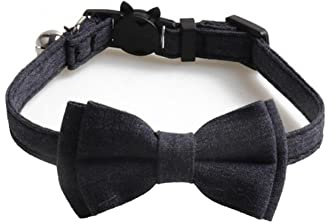 DUORUIMI Katzenhalsband mit Glöckchen-Fliege, Sicherheits-Schnellverschluss, verstellbar, für Haustiere und Kätzchen