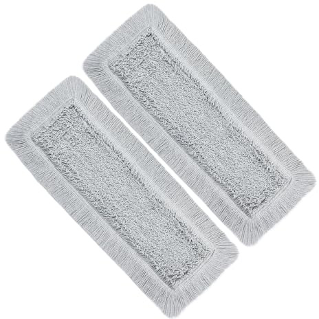 OKAEI Wischmopp Bezüge 50 cm Grau, 2er Set – Baumwoll Wischbezug für Bodenwischer – Ersatzbezüge für Klapphalter – Starke Schmutzaufnahme für Trocken- & Nassreinigung